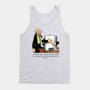 Funny Coffee Drinker Spectickles Cartoon Humor Tank Top